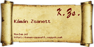 Kámán Zsanett névjegykártya