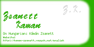 zsanett kaman business card