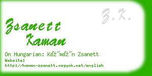 zsanett kaman business card